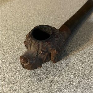 Vintage Wooden Dog Head Pipe